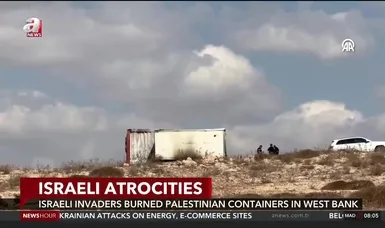 Israeli Invaders Burned Palestinian Containers in West Bank
