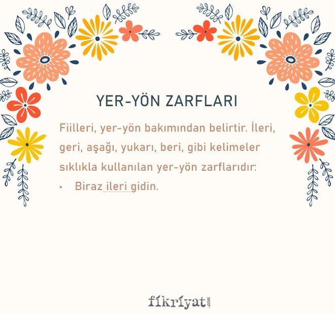 YER - YÖN ZARFLARI