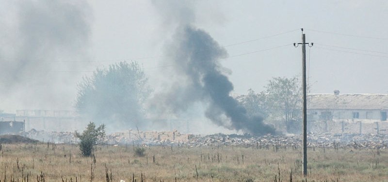 Villages evacuated after Russian ammo depot fire near Ukraine border