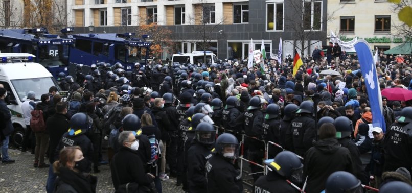 BERLIN POLICE DETAIN 365 PEOPLE AT PROTEST OVER VIRUS RESTRICTIONS