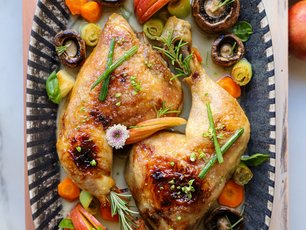 Elmalı, Mantarlı, Sebzeli Fırın Tavuk