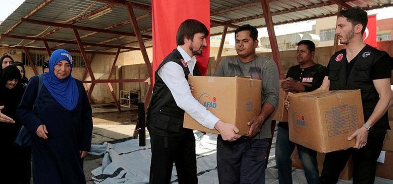 TURKISH GROUP GIVES FOOD AID TO IRAQI TURKMENS IN ERBIL