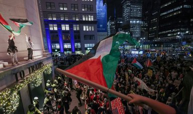 Pro-Palestinian rally at New York's Penn Station calls for Gaza cease-fire