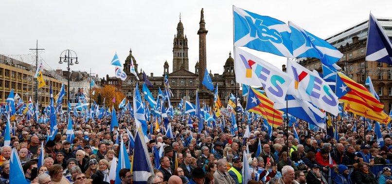 THOUSANDS MARCH IN SCOTLAND FOR INDEPENDENCE FROM BRITAIN