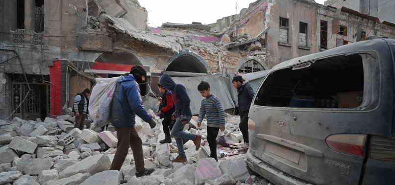 RUSSIAN AIR STRIKES KILL 5 CIVILIANS IN SYRIAS IDLIB