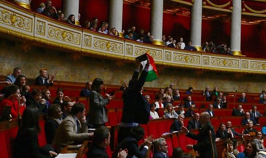 French lawmaker suspended for waving Palestinian flag