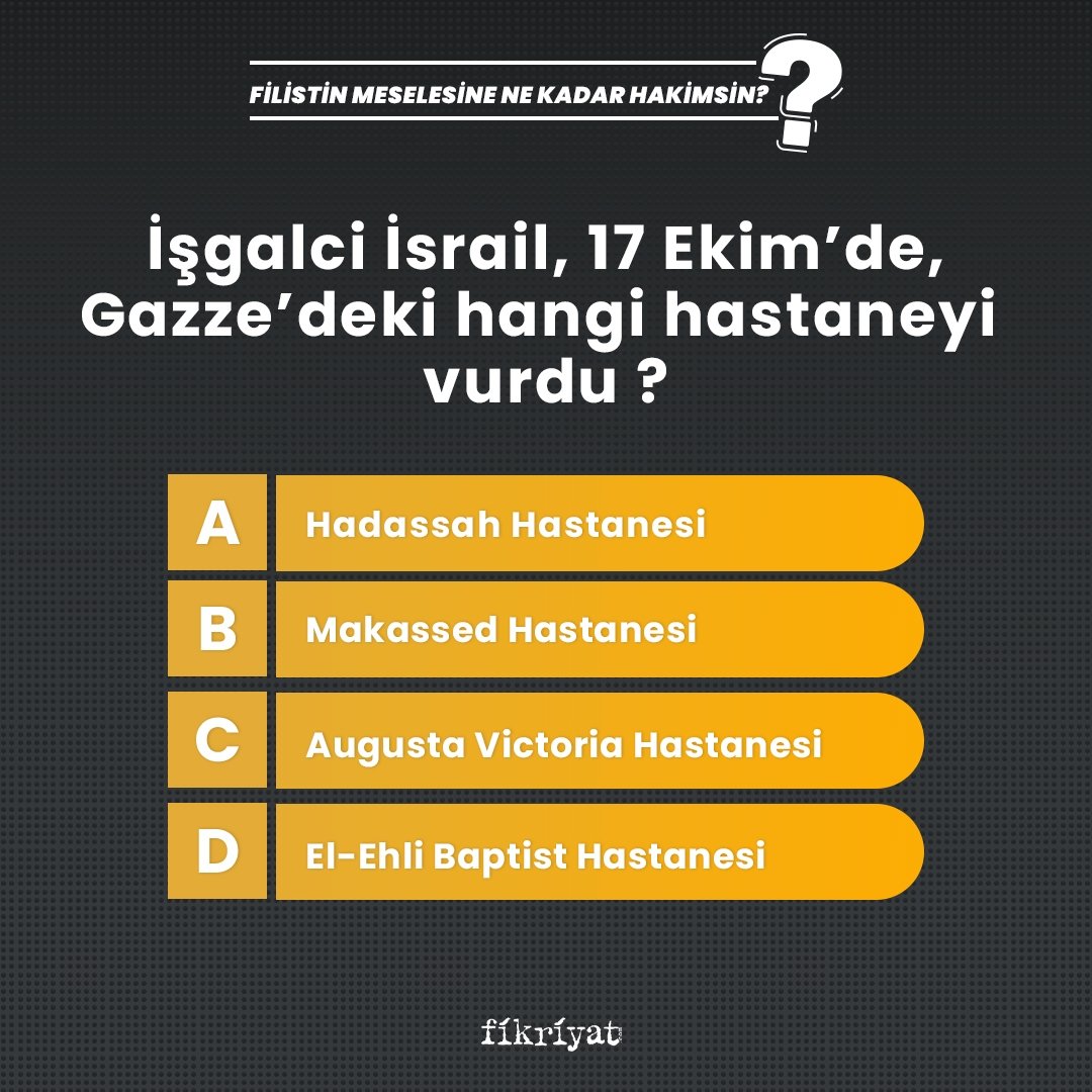İsrail, 17 Ekim’de, Gazze’deki hangi hastaneyi vurdu?