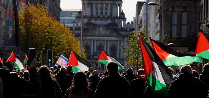 'You are not forgotten': Thousands attend pro-Palestinian protest in Belfast