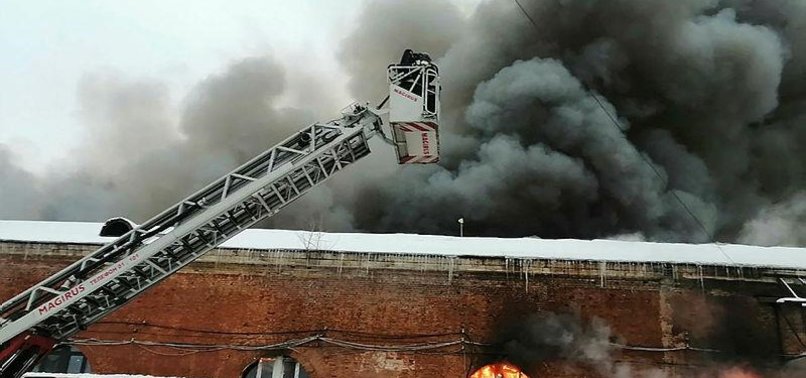 AT LEAST FIVE KILLED IN BLAZE AT FLOWER WAREHOUSE IN MOSCOW