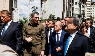 EU leaders visit Kiev suburb left in ruins after Russian withdrawal