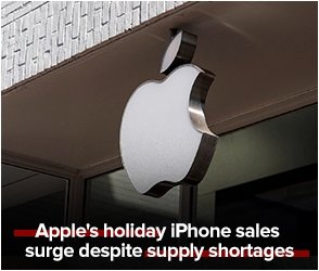 Apple's holiday iPhone sales surge despite supply shortages