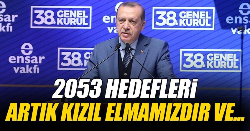 Cumhurbaşkanı Erdoğan: 2053 kızıl elmamız her şeyiyle size emanet