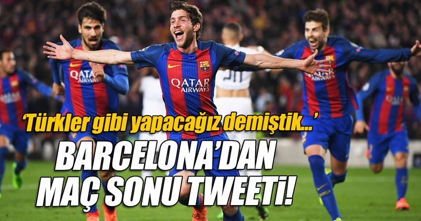 Barcelona’dan maç sonu Türkiye tweeti!
