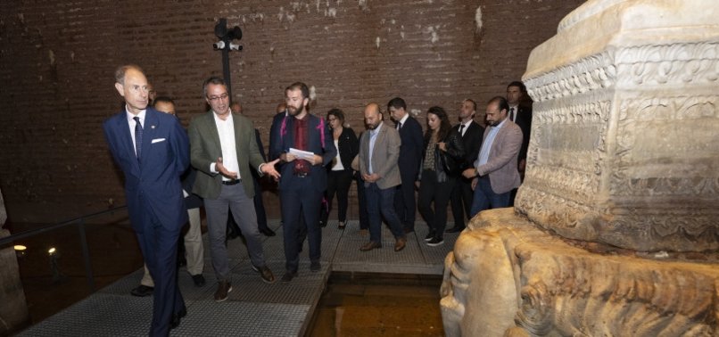 KING CHARLES YOUNGEST BROTHER PRINCE EDWARD VISITS ISTANBULS FAMED BASILICA CISTERN