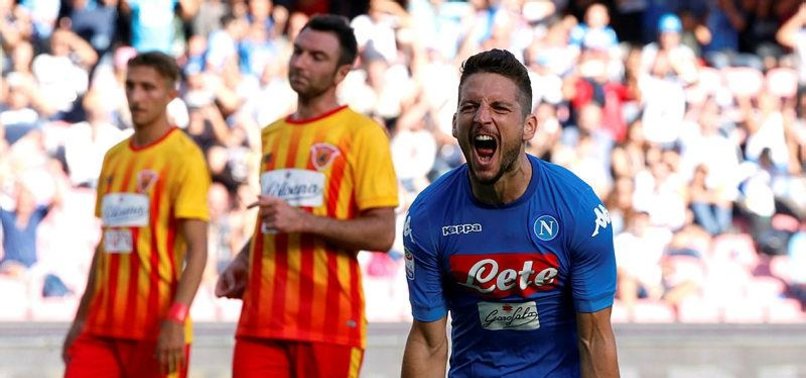 MERTENS HAT-TRICK PUTS NAPOLI TOP