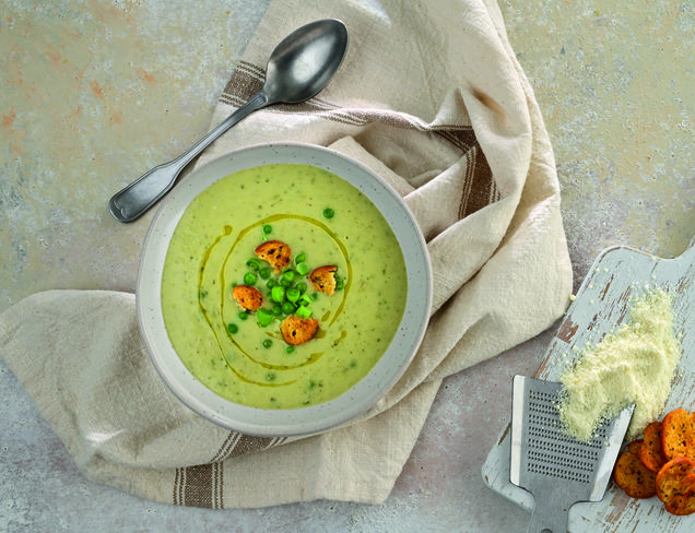 Taze Sarımsaklı, Bezelyeli Çorba