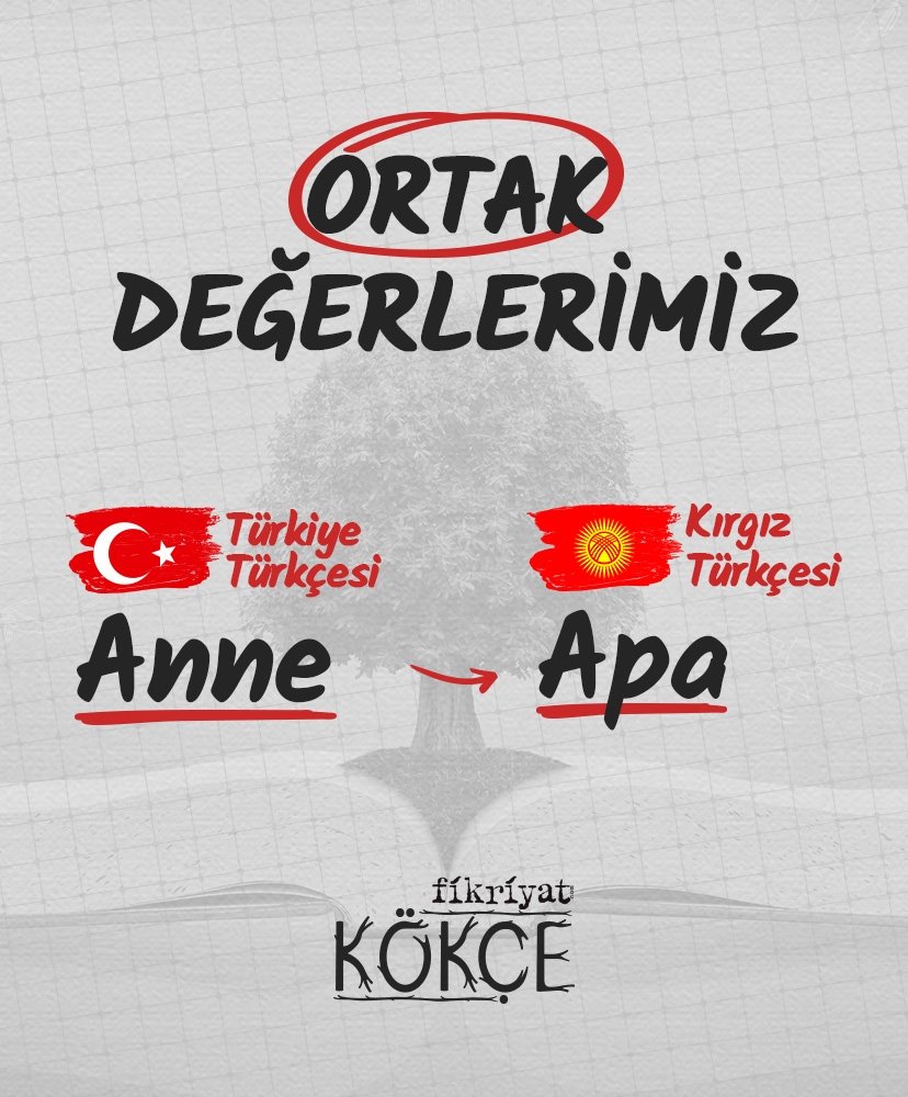 Türk Lehçelerinde ortak kelime anne