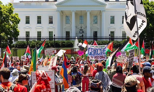 Pro-Palestinian protestors set up Gaza solidarity camp across from White House