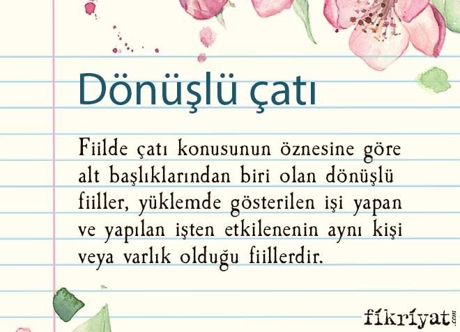 Dönüşlü çatı veya fiiller