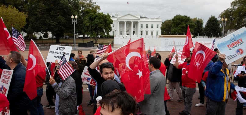 SUPPORTERS OF TURKEYS SYRIA OP RALLY OUTSIDE WHITE HOUSE