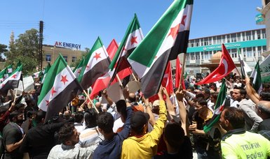 People protest against Assad regime, YPG/PKK terror group in northern Syria