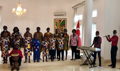 Children’s choir in Benin sings Turkish national anthem