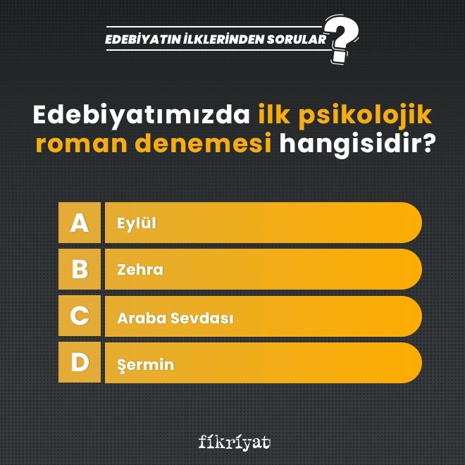 Edebiyatımızda ilk psikolojik roman denemesi hangisidir?