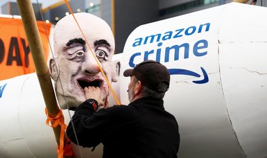 Climate protests in Britain target Amazon warehouses on Black Friday