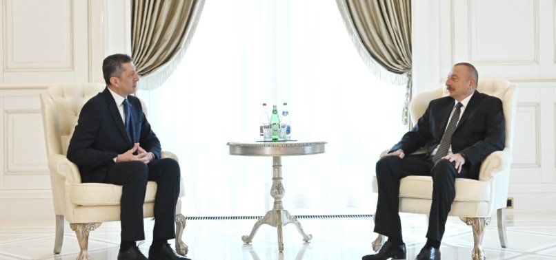AZERBAIJANS PRESIDENT RECEIVES TURKISH EDUCATION MINISTER
