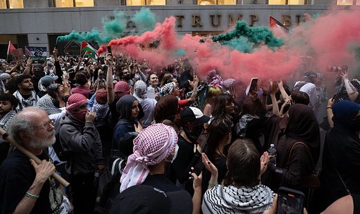 Pro-Palestinian protesters gather in New York City for Gaza
