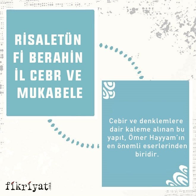 RİSALETÜN Fİ BERAHİN İL CEBR VE MUKABELE