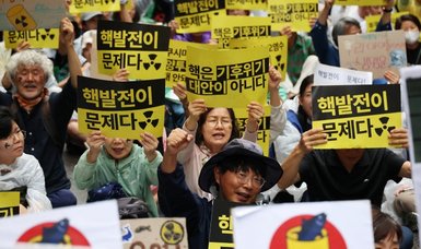 South Korean activists protest against Fukushima water discharge