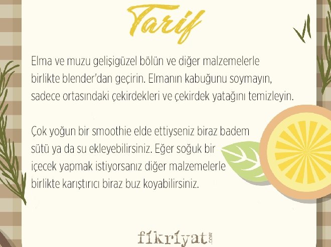 ELMALI YULAFLI SMOOTHİE