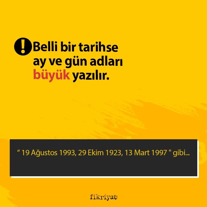 Ay ve Gün Adlarının, Tarihlerin Yazımı