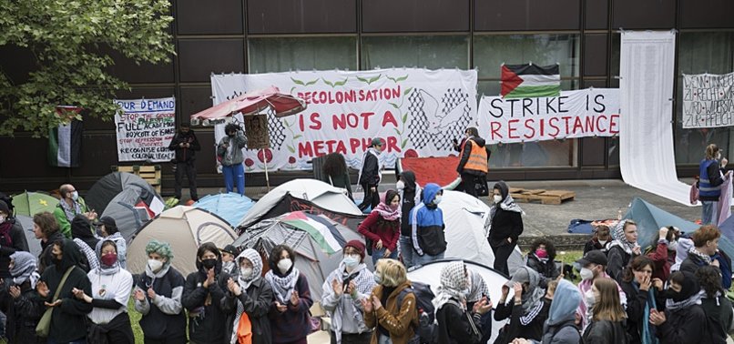 STUDENTS PROTEST AT BERLINS FREE UNIVERSITY IN SOLIDARITY WITH GAZA
