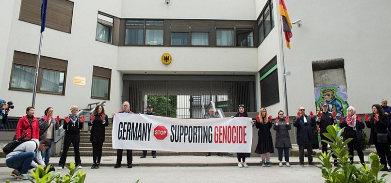 PROTESTERS IN CROATIA CALL ON GERMANY TO STOP SUPPORTING GAZA GENOCIDE