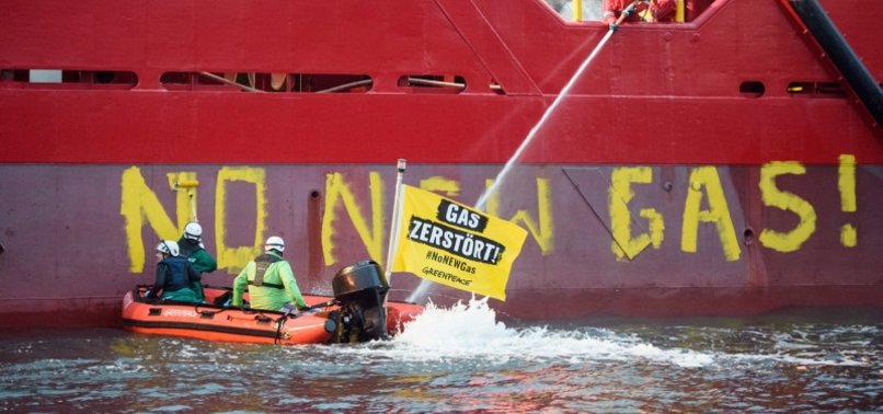 GREENPEACE ACTIVISTS PROTEST CONSTRUCTION OF GERMAN LNG PIPELINE