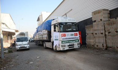 Turkish aid group IHH sends truckloads of aid supplies to northwestern Syria