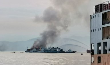 Nine missing after ferry catches fire in the Philippines