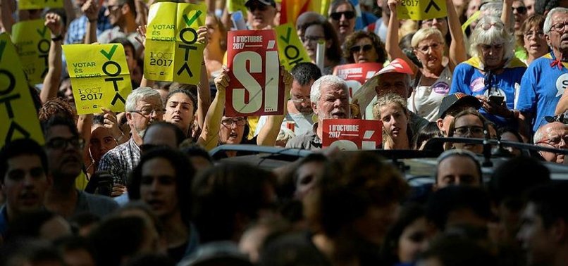 THOUSANDS GATHER TO PROTEST ARRESTS OVER CATALONIAN VOTE