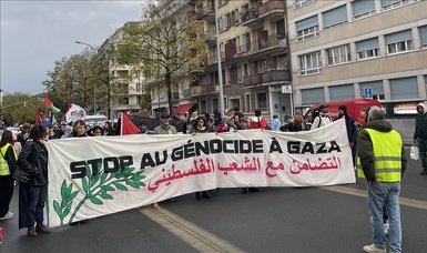 Thousands march in Geneva to call for end to Israeli masaccres in Gaza Strip