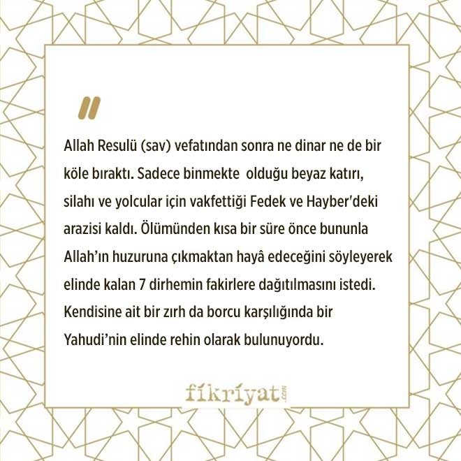 PEYGAMBERİMİZDEN KALAN MİRAS