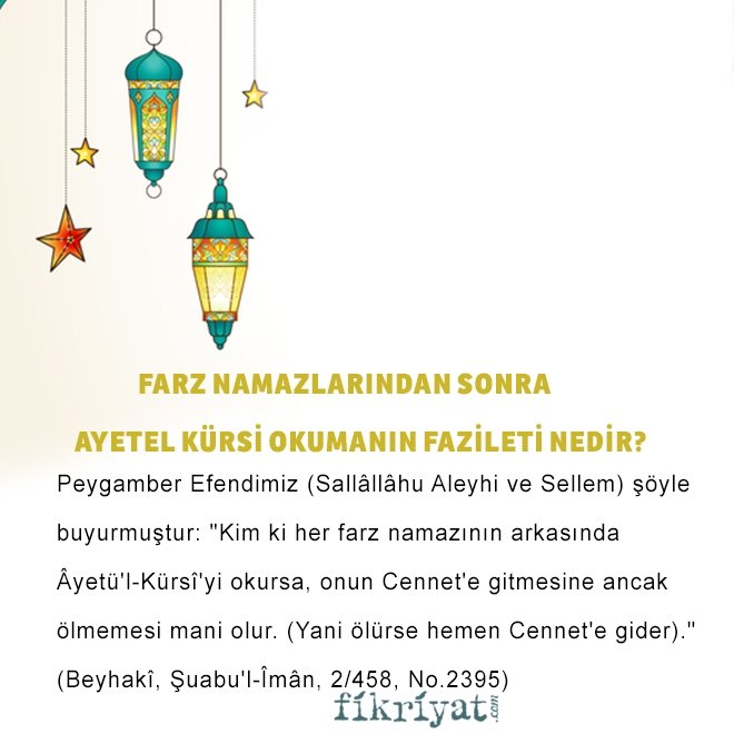 FARZ NAMAZLARINDAN SONRA AYETEL KÜRSİ OKUMANIN FAZİLETİ NEDİR?