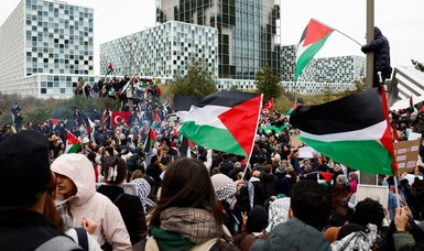Pro-Palestinian demonstrators in The Hague urge ICC action