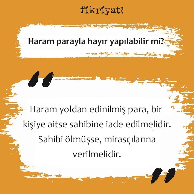 Haram parayla hayır yapılabilir mi?