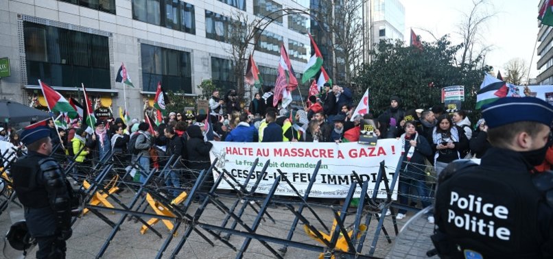 PRO-PALESTINE MARCH THAT BEGAN IN PARIS ENDS IN BRUSSELS