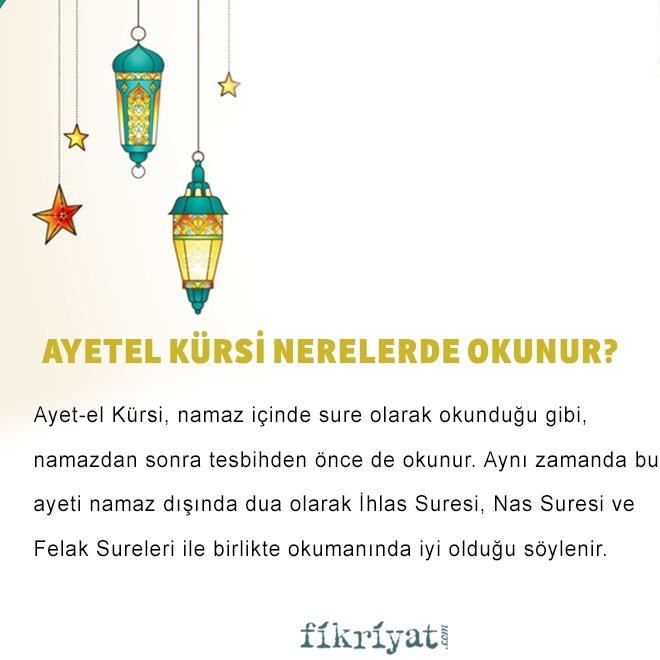 AYETEL KÜRSİ NERELERDE OKUNUR?