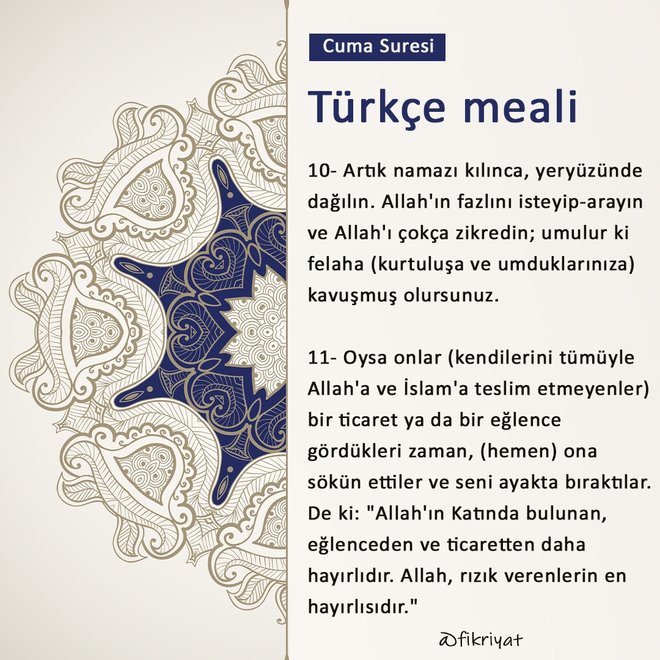 cuma suresi oku 9 11 ayetleri cuma suresi hangi cuzde fikriyat