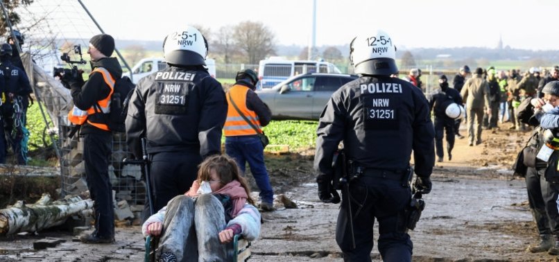 GERMAN CLIMATE ACTIVISTS CLASH WITH POLICE AT LUTZERATH COAL MINE SITE