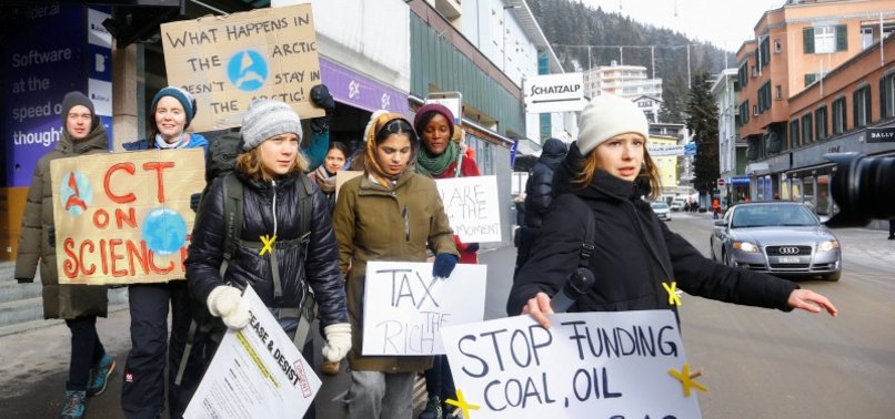 THUNBERG, PROTESTERS DEMAND CLIMATE JUSTICE IN DAVOS